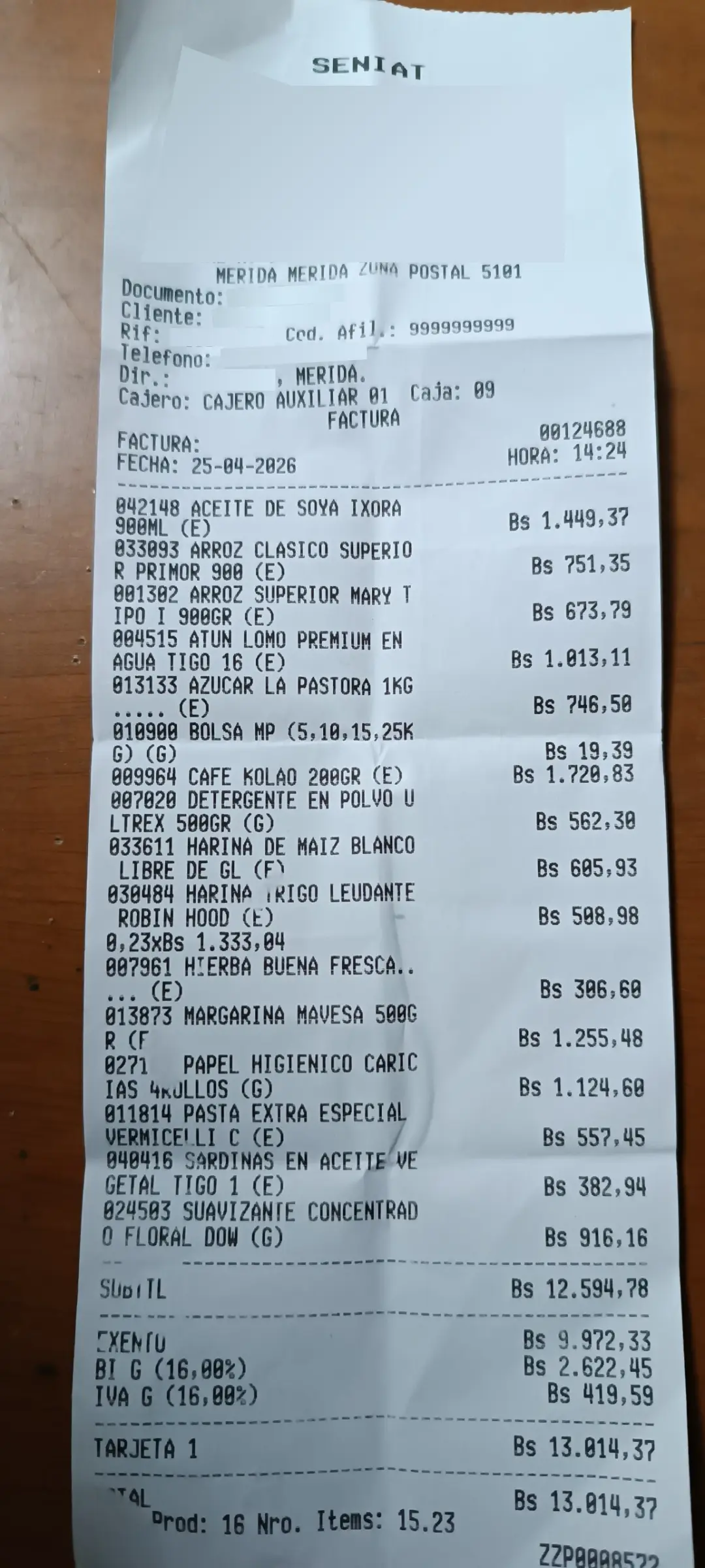 Factura real